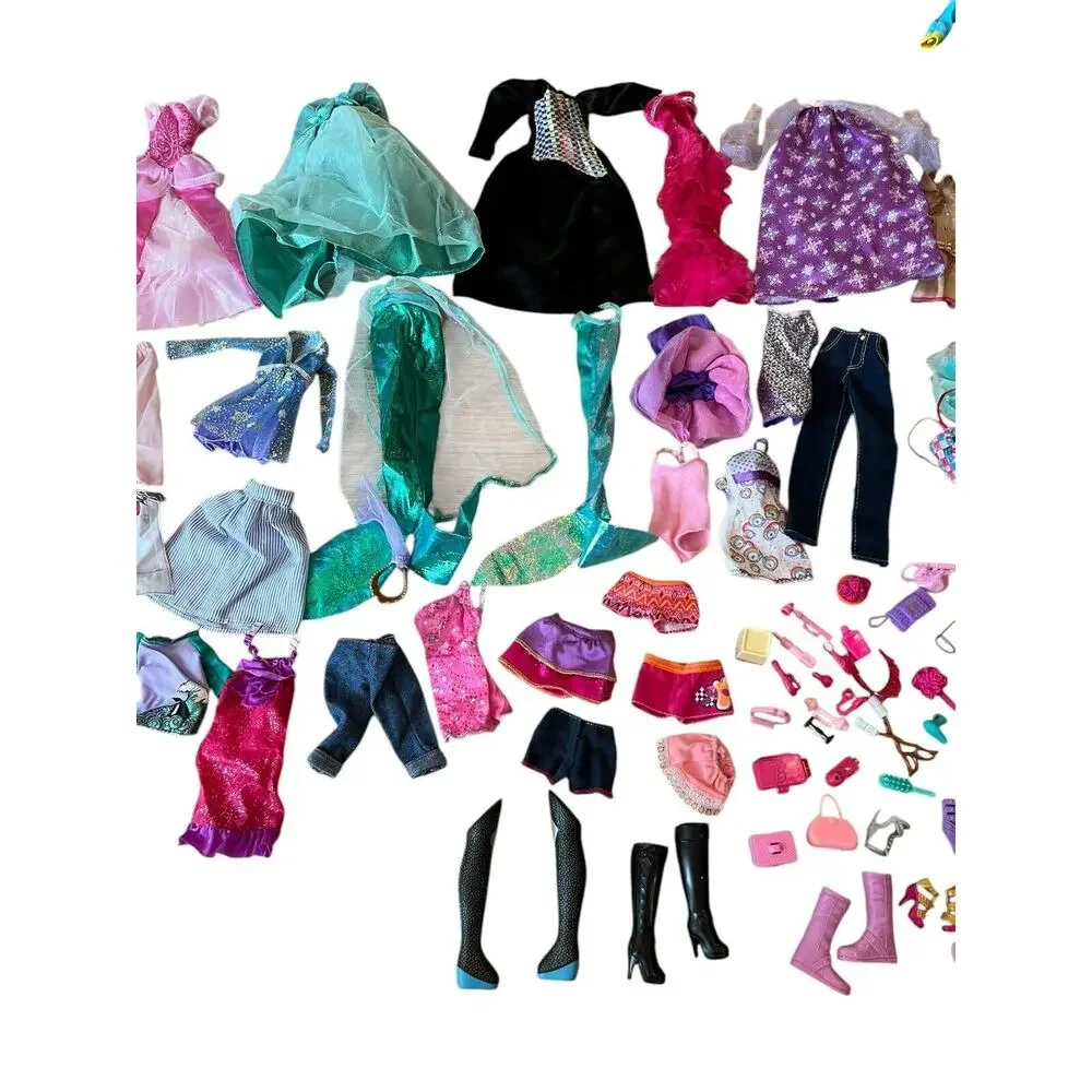 Large Lot Barbie Size Clothes + Shoes, Boots Accessories Some Ken Modern + VTG